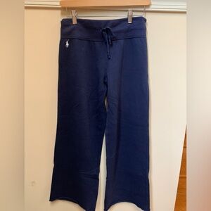 Ralph Lauren Wide Leg Cropped Sweatpants Navy size S